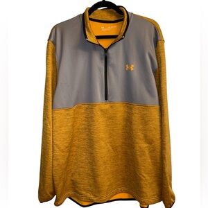 Under Armor pullover fleece color block 1/2 zip loose fit long sleeve Sz 2XL